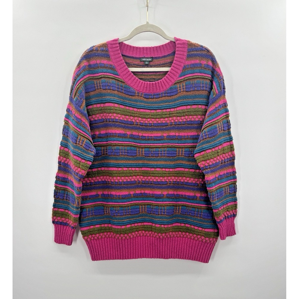 Wild Fable Colorful 3D Knit Bunny Sweater Pullover Crewneck Bold Oversize Slouch